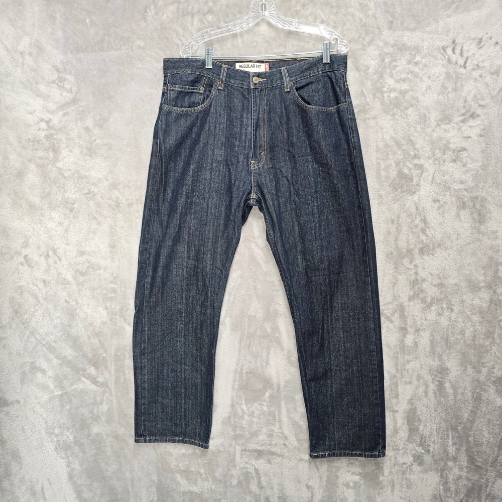 Levis 505 Regular Fit Jeans Mens 38x30 Dark Wash Blue Denim‎ Workwear Western
